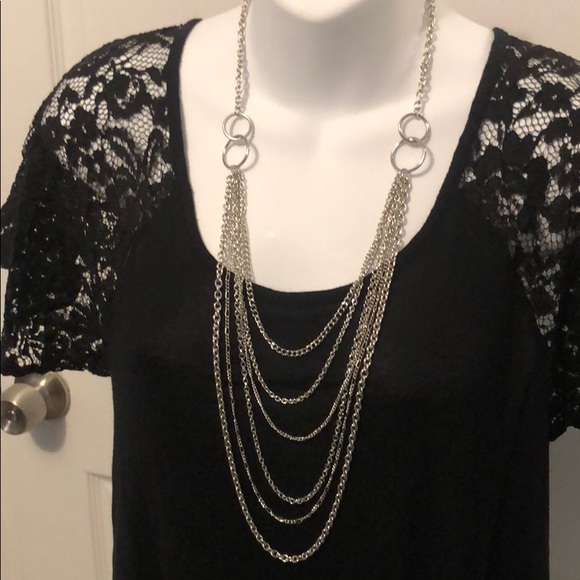 Brand new! Layered Silver Necklace - Picture 2 of 4